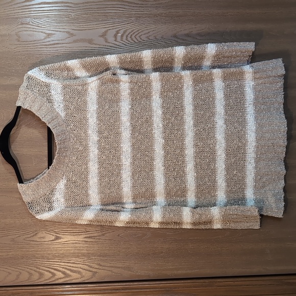 SpRay Sweaters - Beige and white striped sweater